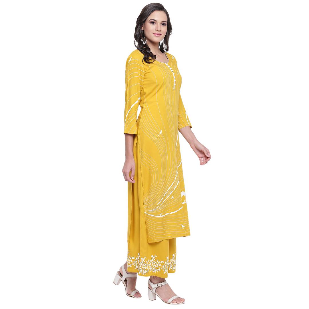Women Rayon Kurta & Palazzo Set